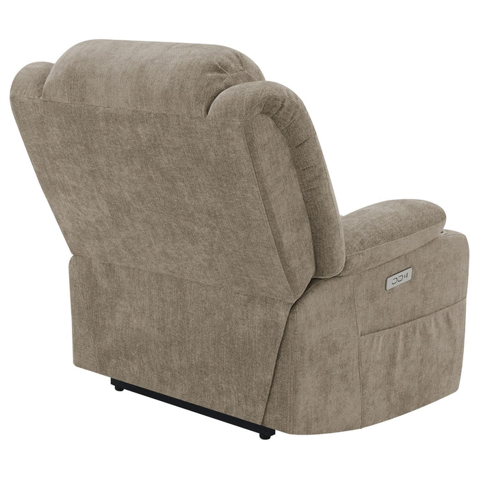 Houston Upholstered Power Lift Recliner Chair Camel - Walo Furniture