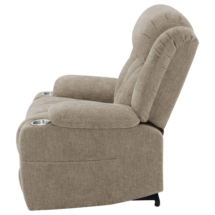 Houston Upholstered Power Lift Recliner Chair Camel - Walo Furniture