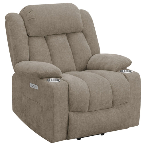 Houston Upholstered Power Lift Recliner Chair Camel - Walo Furniture