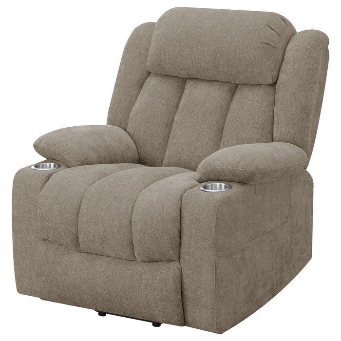 Houston Upholstered Power Lift Recliner Chair Camel - Walo Furniture