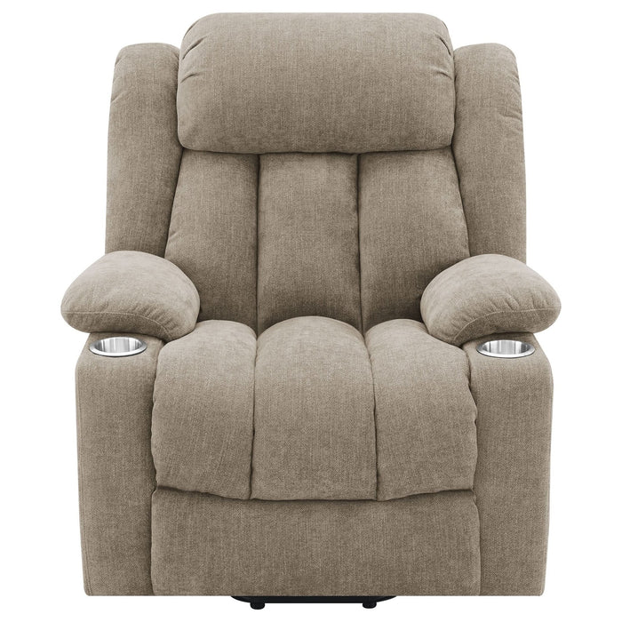 Houston Upholstered Power Lift Recliner Chair Camel - Walo Furniture