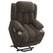 Houston Upholstered Power Lift Recliner Chair Dark Brown - Walo Furniture