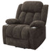 Houston Upholstered Power Lift Recliner Chair Dark Brown - Walo Furniture