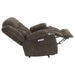 Houston Upholstered Power Lift Recliner Chair Dark Brown - Walo Furniture