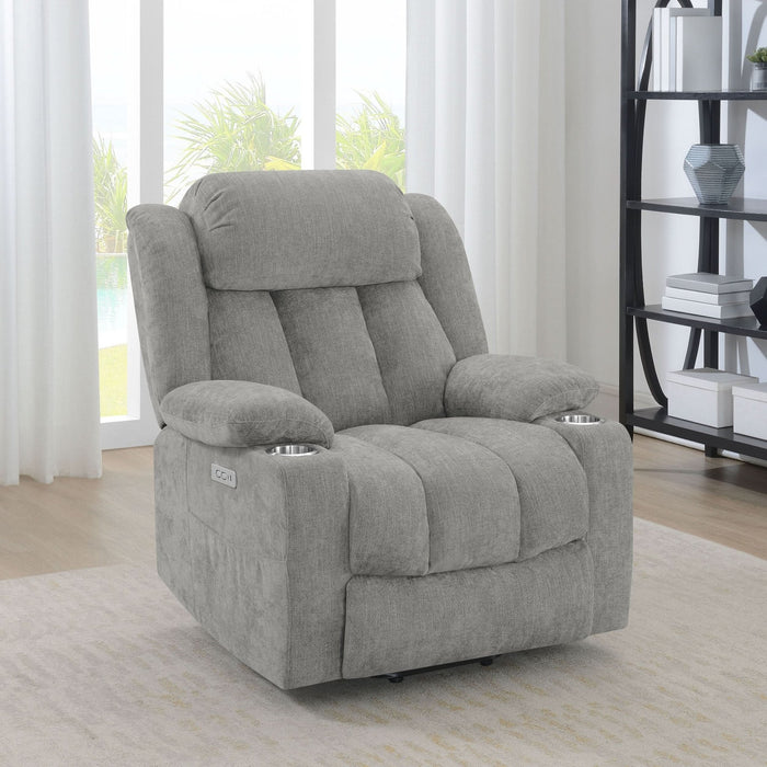 Houston Upholstered Power Lift Recliner Grey - Walo Furniture