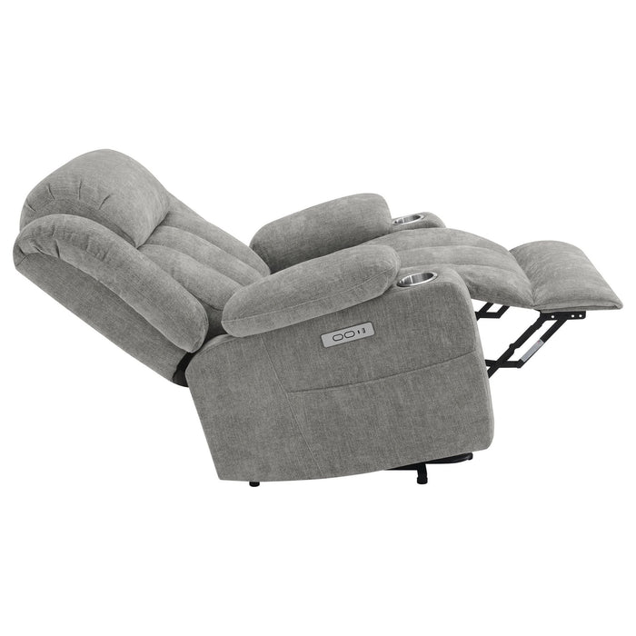 Houston Upholstered Power Lift Recliner Grey - Walo Furniture