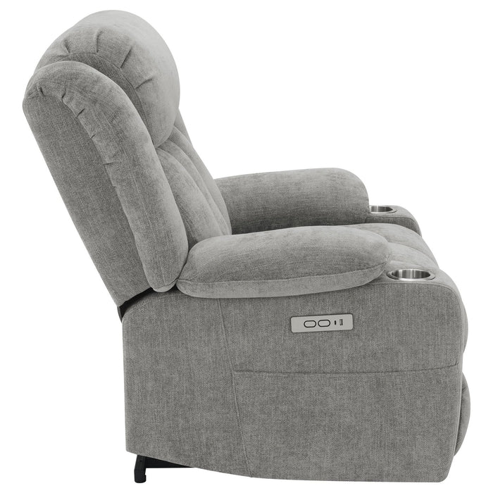 Houston Upholstered Power Lift Recliner Grey - Walo Furniture