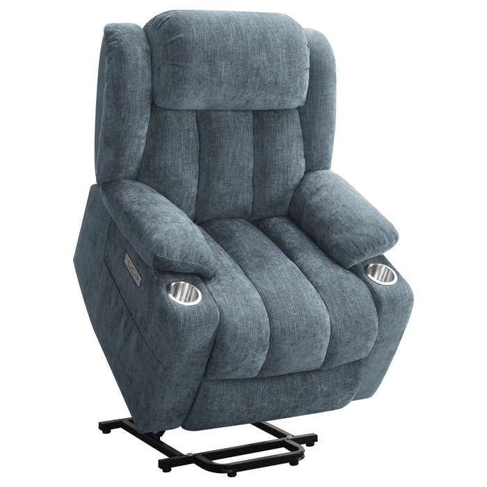 Houston Upholstered Power Lift Recliner Slate Blue - Walo Furniture