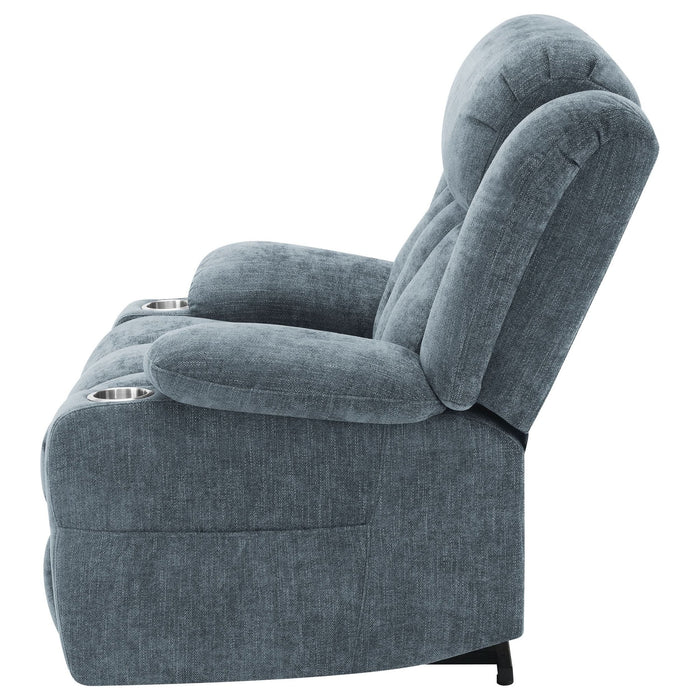 Houston Upholstered Power Lift Recliner Slate Blue - Walo Furniture