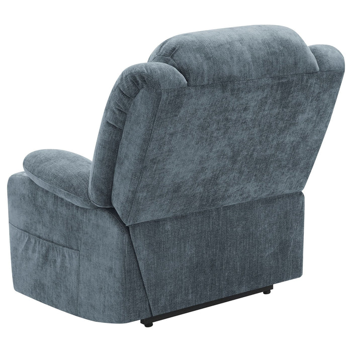 Houston Upholstered Power Lift Recliner Slate Blue - Walo Furniture