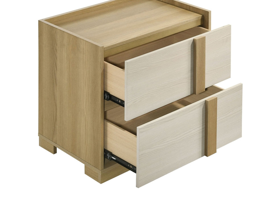 Hyland 2 - drawer Nightstand Bedside Table Natural - Walo Furniture