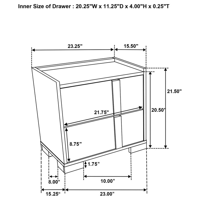 Hyland 2 - drawer Nightstand Bedside Table Natural - Walo Furniture