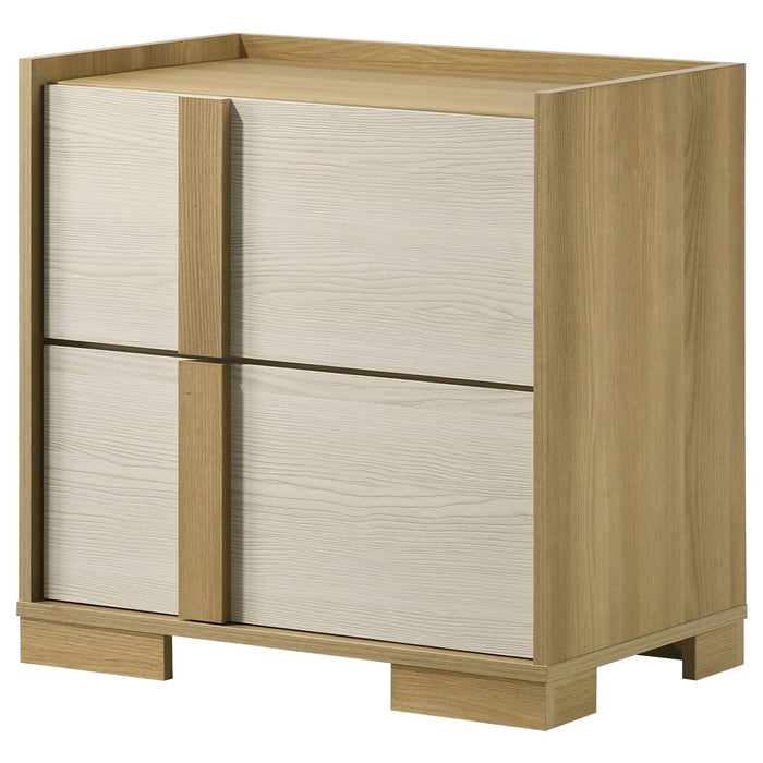 Hyland 2 - drawer Nightstand Bedside Table Natural - Walo Furniture