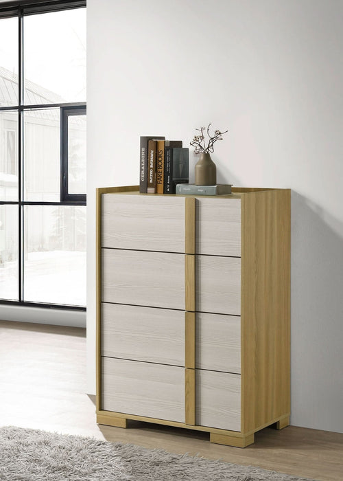 Hyland 4 - drawer Chest of Drawers Natural - Walo Furniture