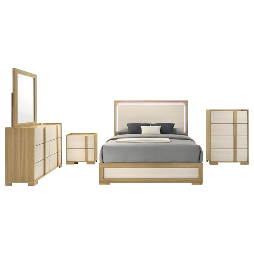 Hyland 5 - piece Queen Bedroom Set Natural - Walo Furniture