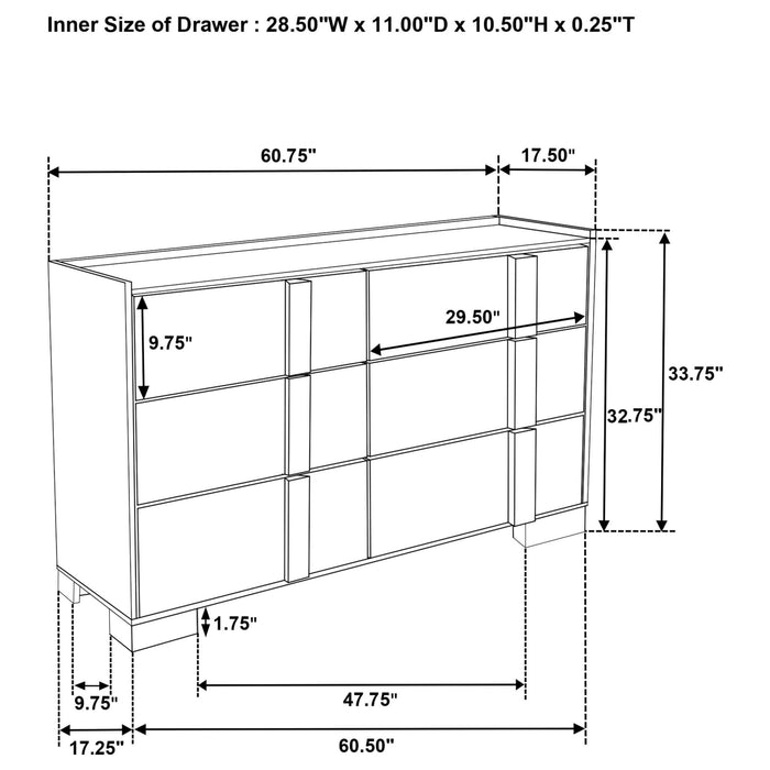 Hyland 6 - drawer Dresser Natural - Walo Furniture