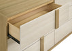 Hyland 6 - drawer Dresser with Mirror Natural - Walo Furniture