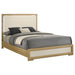 Hyland Wood Queen LED Panel Bed Natural and White - Walo Furniture