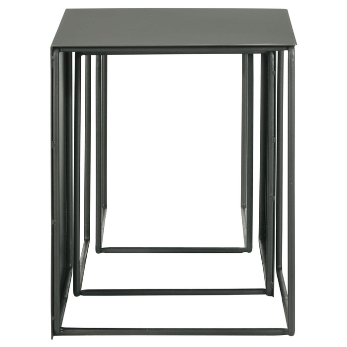 Imez 3 - piece Rectangular Metal Nesting Table Set Grey - Walo Furniture