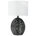 Indio Drum Shade Handwoven Rattan Table Lamp Black - Walo Furniture