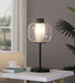 Ingrid 22 - inch Glass Shade Bedside Table Lamp Black - Walo Furniture