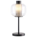 Ingrid 22 - inch Glass Shade Bedside Table Lamp Black - Walo Furniture