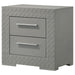 Ives 2 - drawer Nightstand Bedside Table Grey High Gloss - Walo Furniture