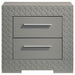 Ives 2 - drawer Nightstand Bedside Table Grey High Gloss - Walo Furniture