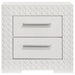 Ives 2 - drawer Nightstand Bedside Table White High Gloss - Walo Furniture