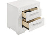 Ives 2 - drawer Nightstand Bedside Table White High Gloss - Walo Furniture