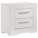 Ives 2 - drawer Nightstand Bedside Table White High Gloss - Walo Furniture