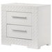 Ives 2 - drawer Nightstand Bedside Table White High Gloss - Walo Furniture