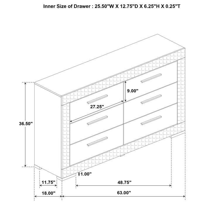 Ives 4 - piece Eastern King Bedroom Set Grey High Gloss - Walo Furniture