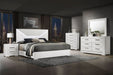 Ives 5 - drawer Bedroom Chest of Drawers White High Gloss - Walo Furniture