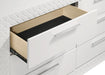 Ives 6 - drawer Dresser and Mirror White High Gloss - Walo Furniture