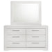 Ives 6 - drawer Dresser and Mirror White High Gloss - Walo Furniture