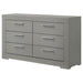 Ives 6 - drawer Dresser Cabinet Grey High Gloss - Walo Furniture