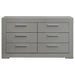 Ives 6 - drawer Dresser Cabinet Grey High Gloss - Walo Furniture