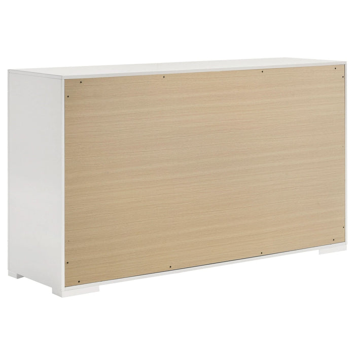 Ives 6 - drawer Dresser Cabinet White High Gloss - Walo Furniture