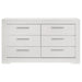 Ives 6 - drawer Dresser Cabinet White High Gloss - Walo Furniture