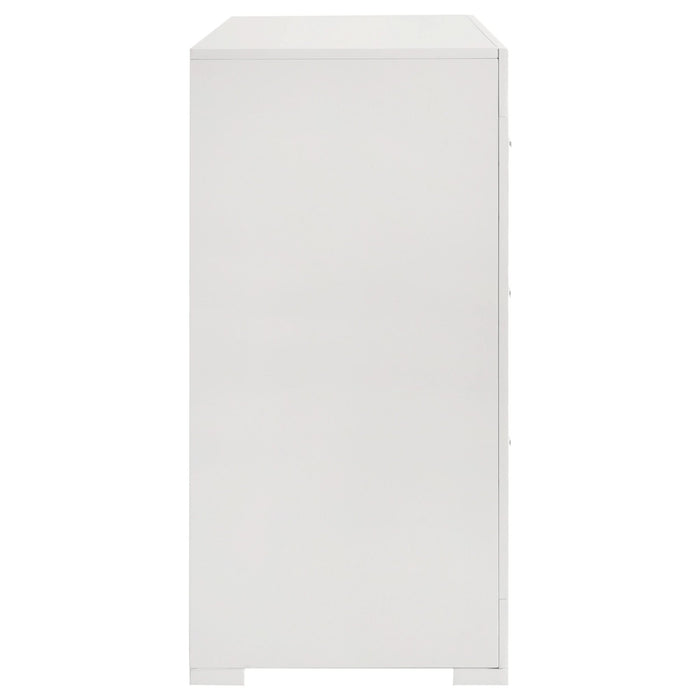 Ives 6 - drawer Dresser Cabinet White High Gloss - Walo Furniture