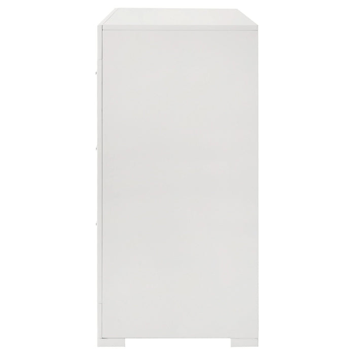 Ives 6 - drawer Dresser Cabinet White High Gloss - Walo Furniture