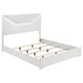 Ives Eastern King Panel Bed LED Headboard White High Gloss - Walo Furniture