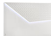 Ives Eastern King Panel Bed LED Headboard White High Gloss - Walo Furniture