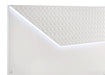 Ives Queen Panel Bed LED Headboard White High Gloss - Walo Furniture