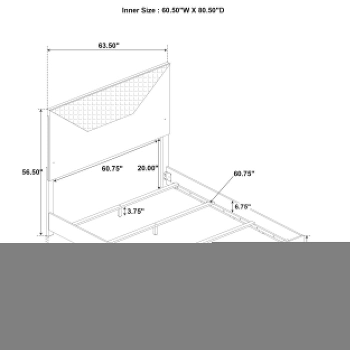 Ives Queen Panel Bed LED Headboard White High Gloss - Walo Furniture