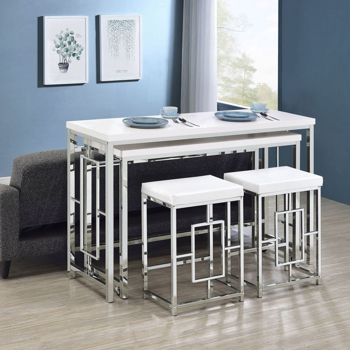 Jackson 4 - piece Multipurpose Counter Height Table Set White - Walo Furniture