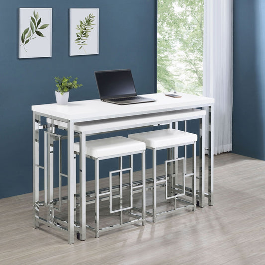 Jackson 4 - piece Multipurpose Counter Height Table Set White - Walo Furniture