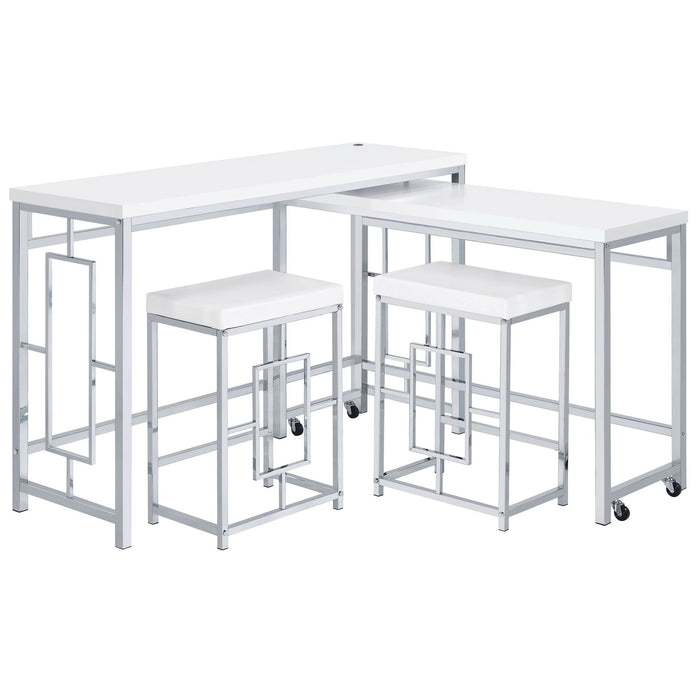 Jackson 4 - piece Multipurpose Counter Height Table Set White - Walo Furniture