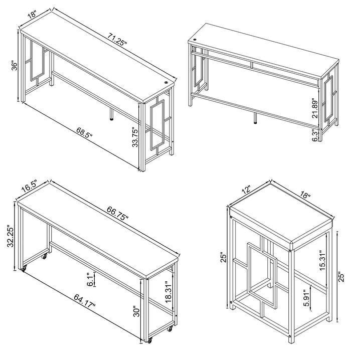 Jackson 5 - piece Multipurpose Counter Height Table Set White - Walo Furniture